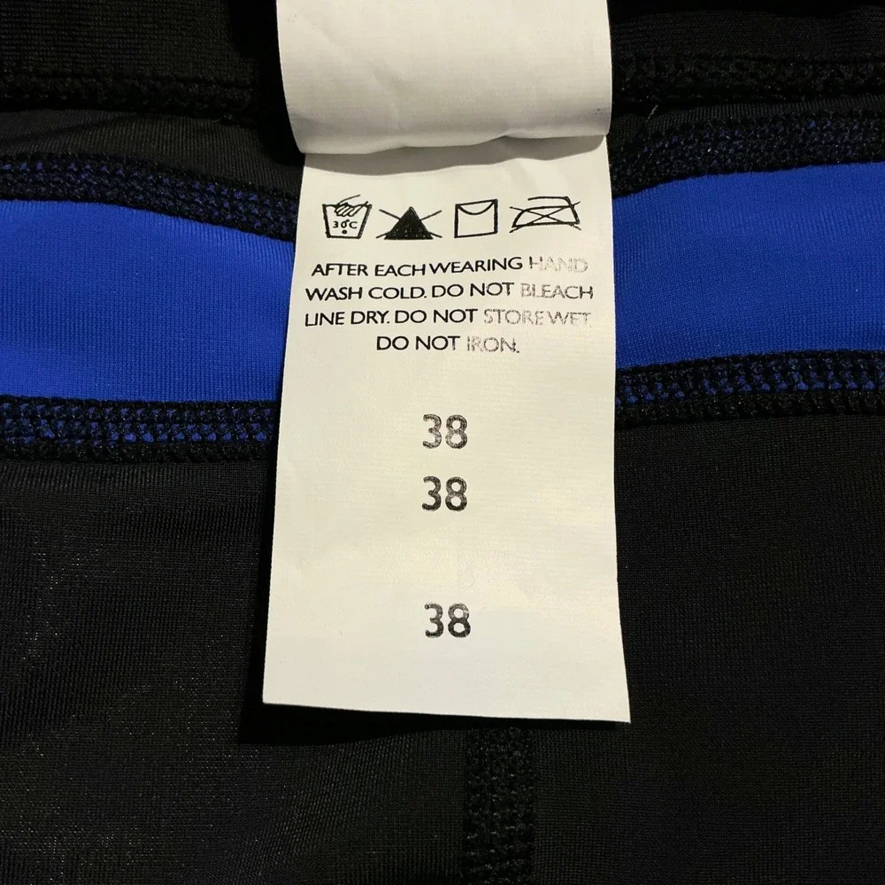 Nike Swim Jammer Shorts Men's 38 Black‎ Blue Chlorine Resistant Swim Trunks NWT